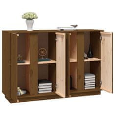 Vidaxl Komoda medeno rjava 120x35x80 cm trdna borovina