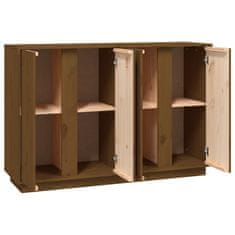 Vidaxl Komoda medeno rjava 120x35x80 cm trdna borovina