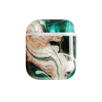 Northix Zaščitna torbica za AirPods - Green Marble