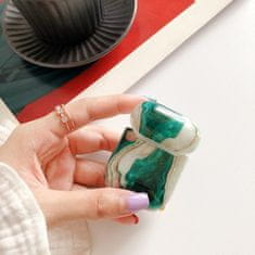 Northix Zaščitna torbica za AirPods - Green Marble 