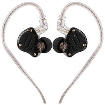KZ ZSX hybridné HiFi slušalke, črna