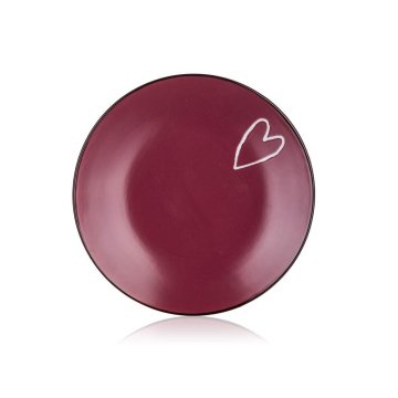 Banquet Desertni krožnik HEART 19 cm, bordo, komplet 6 kosov
