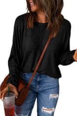OMG! Klasičen ženski pulover Baja črna XL