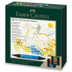 Faber-Castell Pitt umetniško pero z dvojnim markerjem, komplet 20 kosov