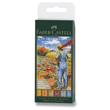 Faber-Castell Pitt Artist Pen Brush Fall - 6 kosov, konica B, jesenski odtenki