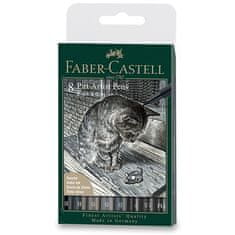 Faber-Castell Pitt Artist Pen Black&Grey set 8 različnih konic, črna in siva