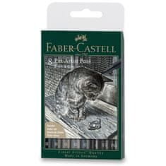 Faber-Castell Pitt Artist Pen Black&Grey - komplet 8 različnih konic, črna in siva