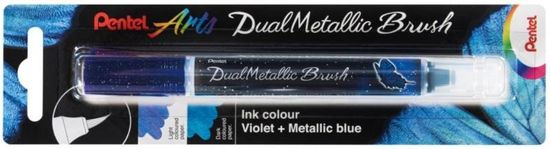 Pentel Dual Metallic Brush marker s čopičem - vijolična