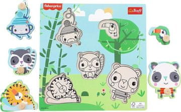 Trefl Fisher Price Lesena sestavljanka Jungle