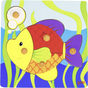 Goki Lesena sestavljanka Riba 5 kosov