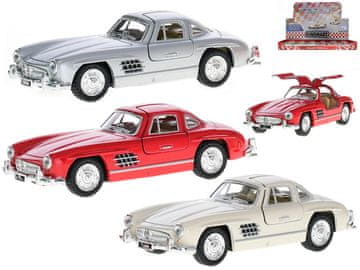 Mercedes-Benz Kinsmart Avtomobil 300 SL 1954 12,5 cm 1:36 kovinski reverz - mešanica barv (srebrna, bela, rdeča)