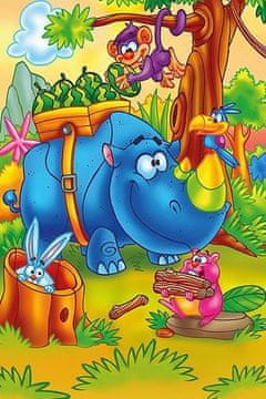 Art puzzle Lesena sestavljanka Delovni nosorog 16 kosov