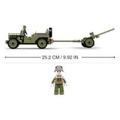 Sluban M38-B0853 zavezniški džip in protiletalski top 2. svetovne vojne