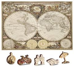 Wooden city Lesena sestavljanka Zemljevid starodavnega sveta 2v1, 150 kosov ECO