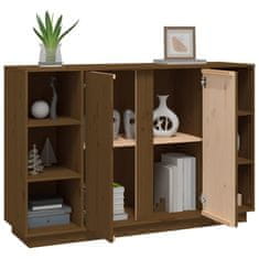 Vidaxl Komoda medeno rjava 120x35x80 cm trdna borovina