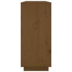 Vidaxl Komoda medeno rjava 120x35x80 cm trdna borovina