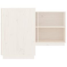 Vidaxl Pisalna miza bela 110x50x75 cm trdna borovina