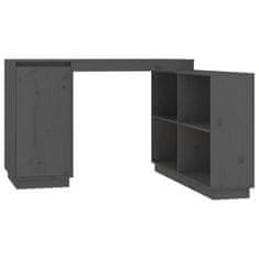 Vidaxl Pisalna miza siva 110x50x75 cm trdna borovina