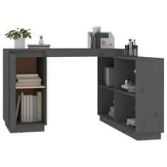 Vidaxl Pisalna miza siva 110x50x75 cm trdna borovina