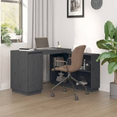 Vidaxl Pisalna miza siva 110x50x75 cm trdna borovina