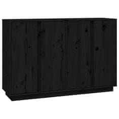 Vidaxl Komoda črna 120x35x80 cm trdna borovina