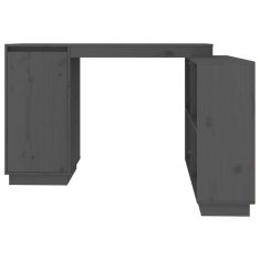 Vidaxl Pisalna miza siva 110x50x75 cm trdna borovina
