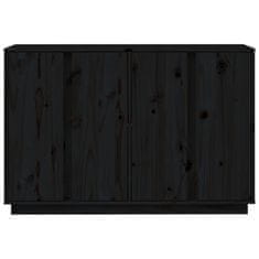 Vidaxl Komoda črna 120x35x80 cm trdna borovina