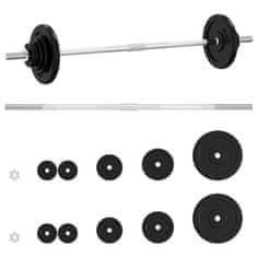 Vidaxl Komplet uteži 30 kg lito železo