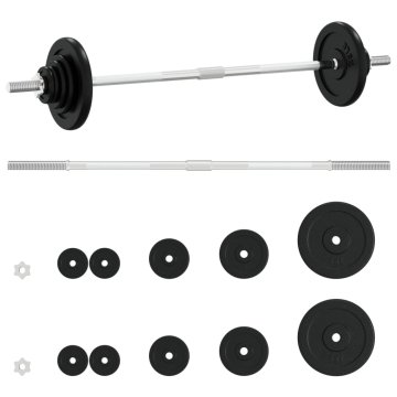 Vidaxl Komplet uteži 30 kg lito železo