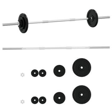 Vidaxl Komplet uteži 30 kg lito železo
