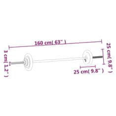 Vidaxl Komplet uteži 30 kg lito železo