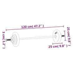Vidaxl Komplet uteži 30 kg lito železo