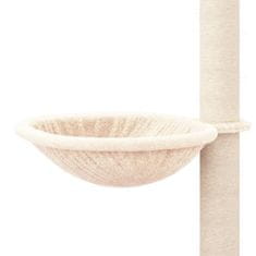 Vidaxl Mačje drevo od tal do stropa krem 263,5-289,5 cm