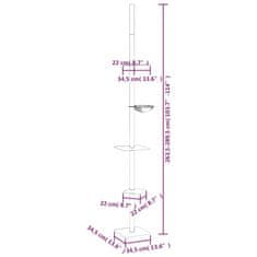 Vidaxl Mačje drevo od tal do stropa krem 263,5-289,5 cm