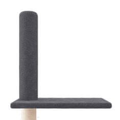 Vidaxl Mačje drevo od tal do stropa temno sivo 250,5-276,5 cm