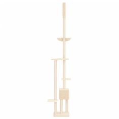 Vidaxl Mačje drevo od tal do stropa krem 258,5-284,5 cm