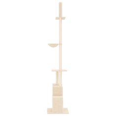 Vidaxl Mačje drevo od tal do stropa krem 250,5-276,5 cm