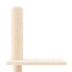 Vidaxl Mačje drevo od tal do stropa krem 250,5-276,5 cm