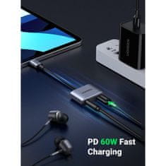Ugreen adapter za slušalke in polnilec, USB-C na 3.5 mm, 2v1