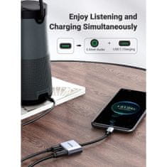 Ugreen adapter za slušalke in polnilec, USB-C na 3.5 mm, 2v1