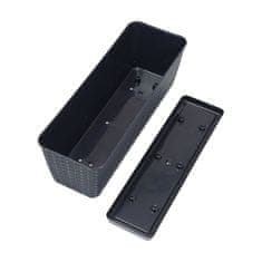 botle Zaboj za rastline za balkon in teraso v videzu ratana, bel, dolg 38,6 cm - Moderna oblika, velika zmogljivost, kot nalašč za balkonsko pohištvo v tem slogu