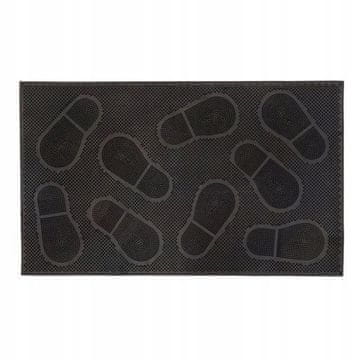 shumee Zunanji gumijasti predpražnik vzorec 45x75 cm črn