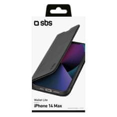 SBS Wallet Lite ovitek za iPhone 14 Plus, preklopni, črn