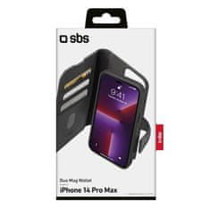 SBS Duo Mag Wallet ovitek za iPhone 14 Pro Max, preklopni, črn