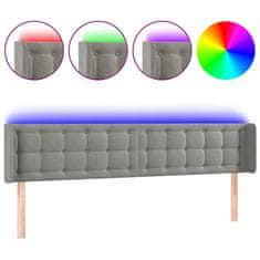 Vidaxl LED posteljno vzglavje svetlo sivo 183x16x78/88 cm žamet