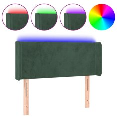 Vidaxl LED posteljno vzglavje temno zeleno 93x16x78/88 cm žamet