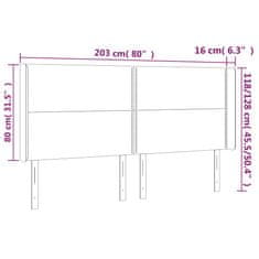 Vidaxl LED posteljno vzglavje temno zeleno 203x16x118/128 cm žamet