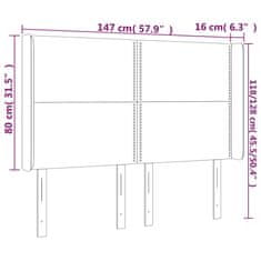 Vidaxl LED posteljno vzglavje krem 147x16x118/128 cm blago