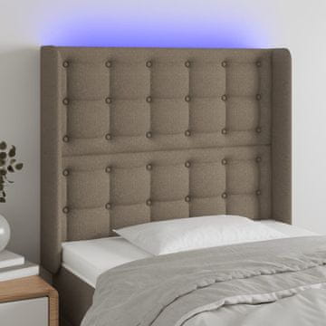 Vidaxl vidaXL LED vzglavje postelje, sivo-rjavo, 93x16x118/128 cm, blago