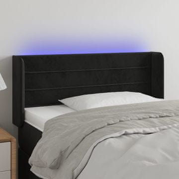Vidaxl vidaXL Vzglavje postelje z LED diodo črno 103x16x78/88 cm žamet
